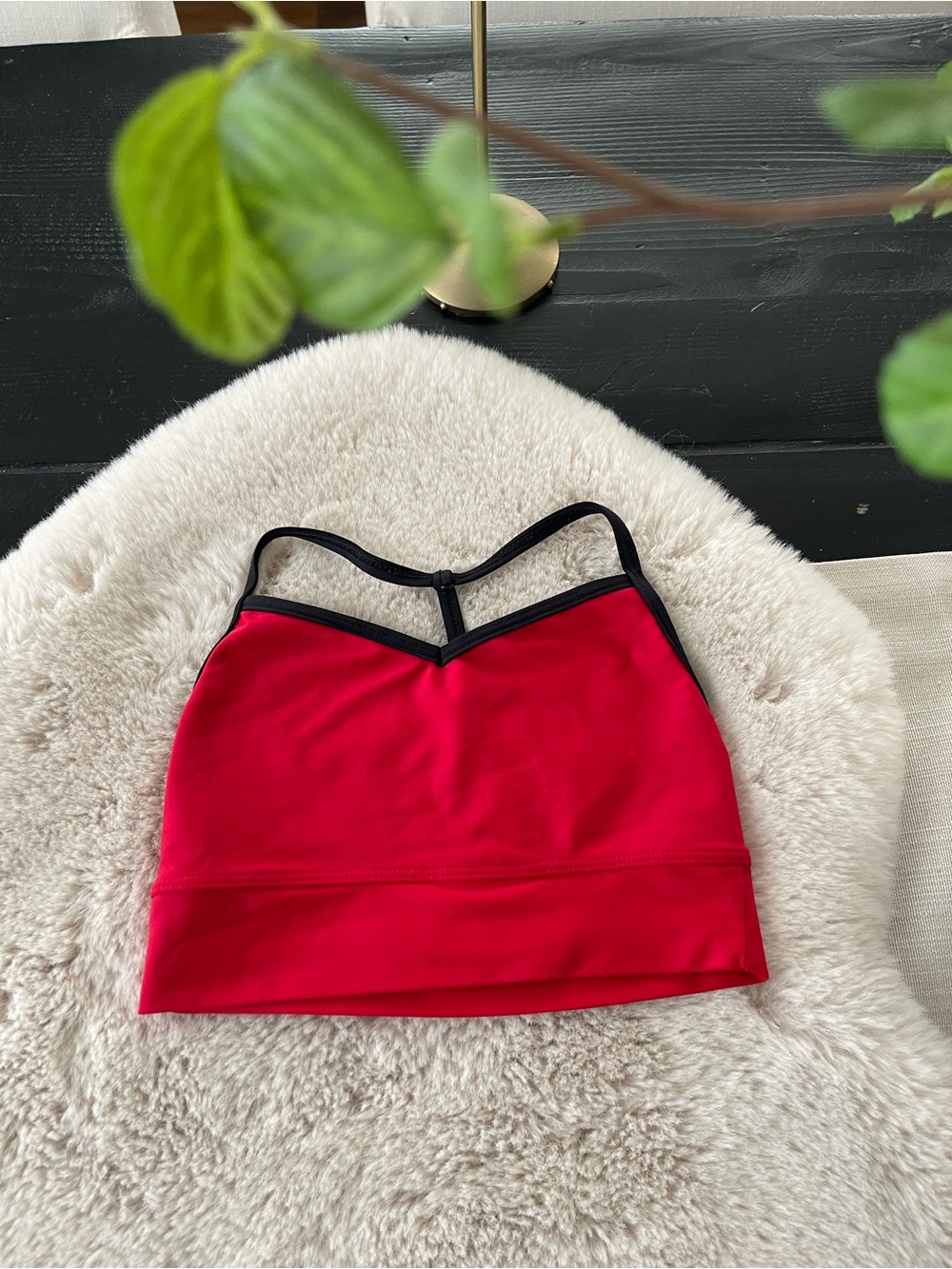 Five dancewear red and black top bra sz YXL